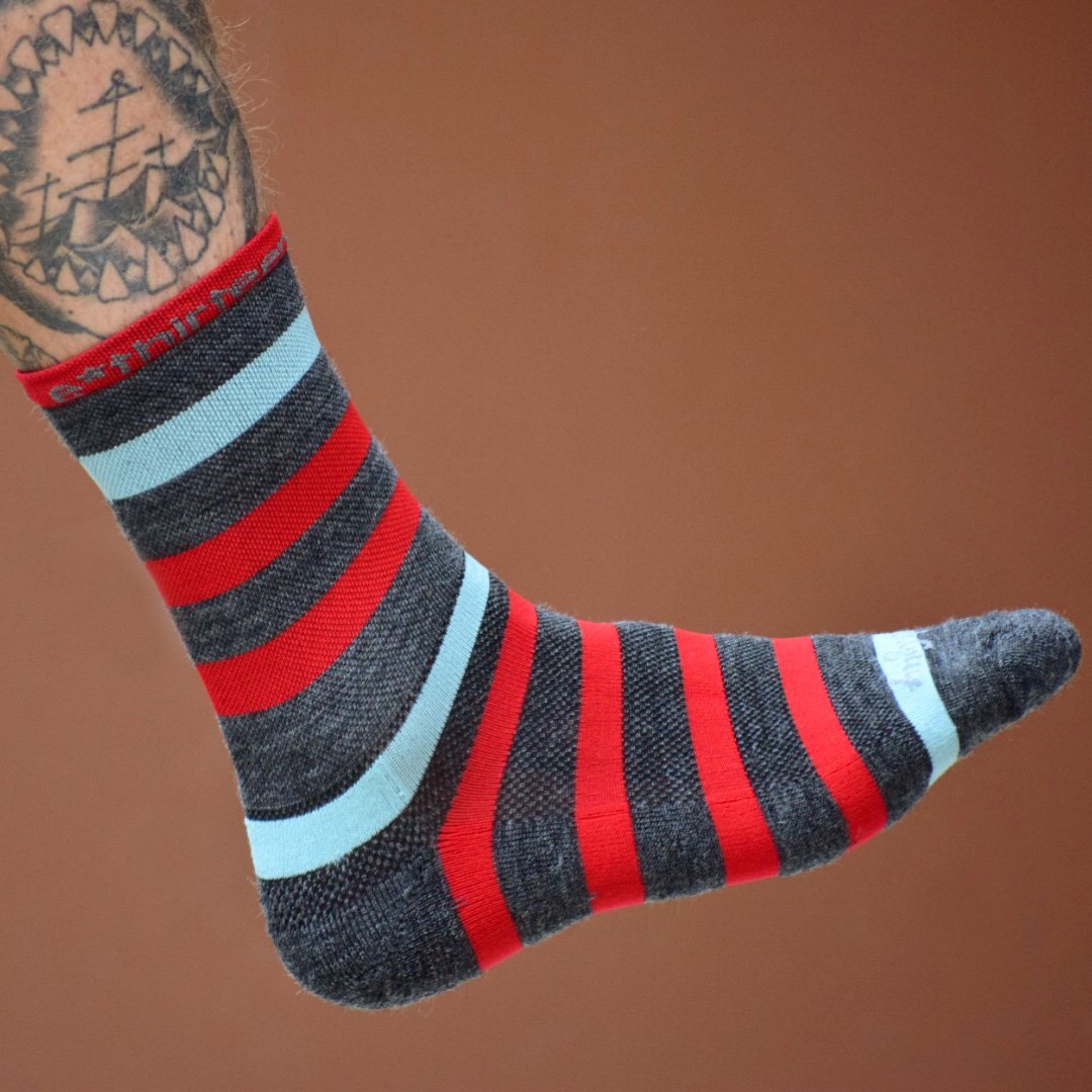 Black/Red Striped Socks