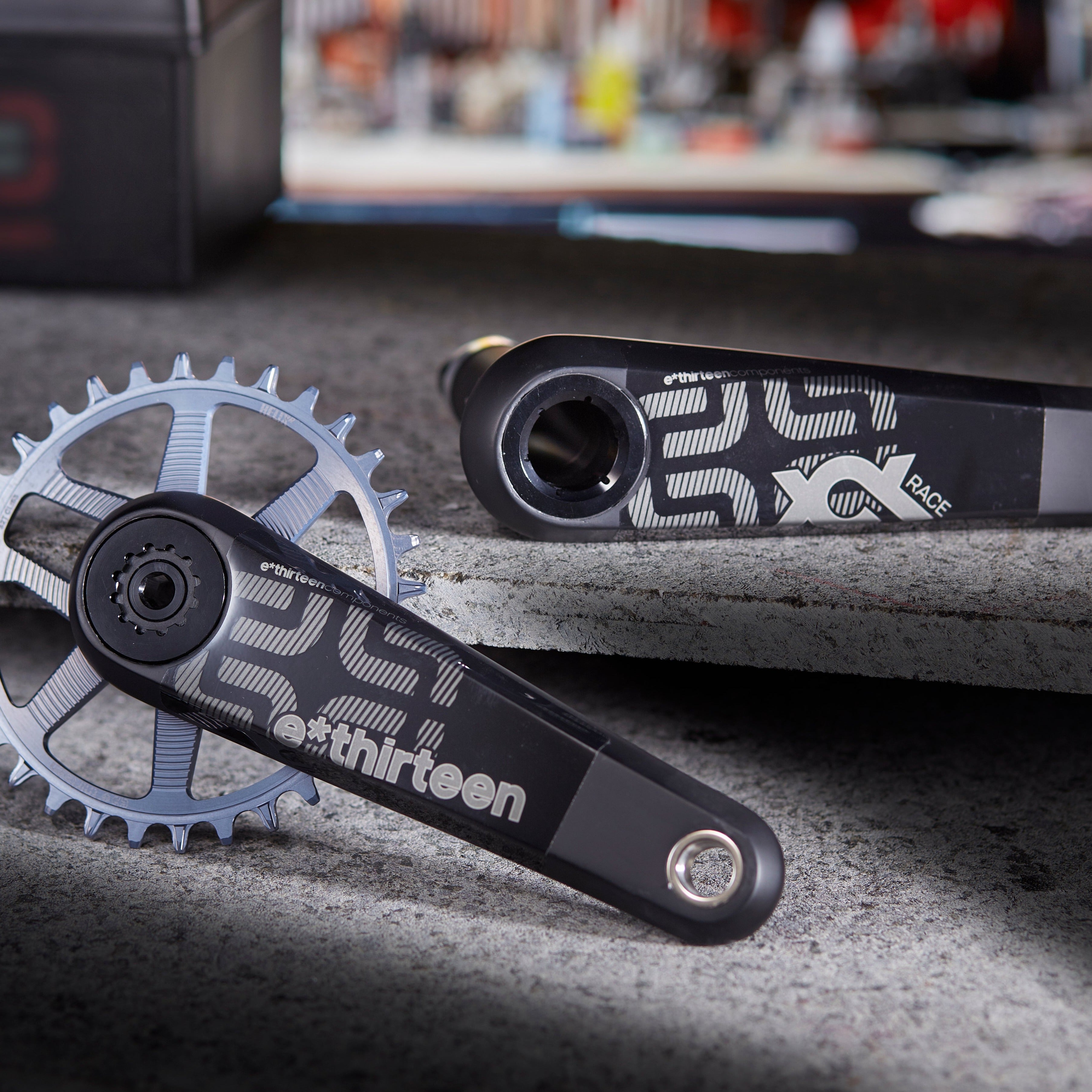 E Thirteen XCX Race Mountain Carbon Crankset 175 x 73mm Black